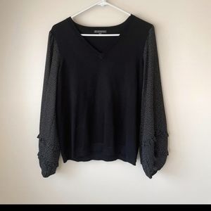 ADRIANNA PAPELLSwiss Dot Sleeve Chiffon sleeves